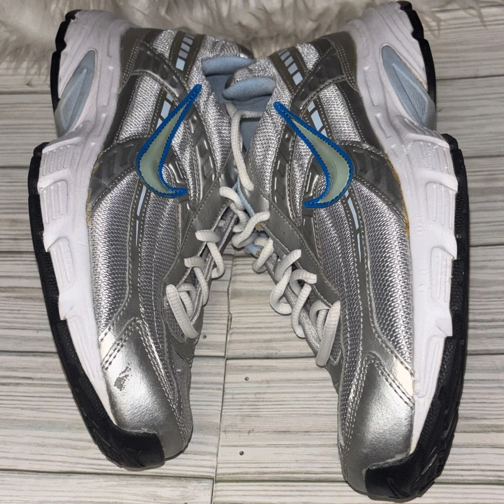 Nike Initiator Metallic Silver Ice Blue Sneakers Athlesuire Women’s Size 10 - Picture 7 of 10